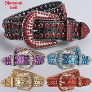 Women Diamond Ribbon Belt Diamond Acrylic Punk Color Diamond Pants Belt Pearlescent Lacquer Surface 