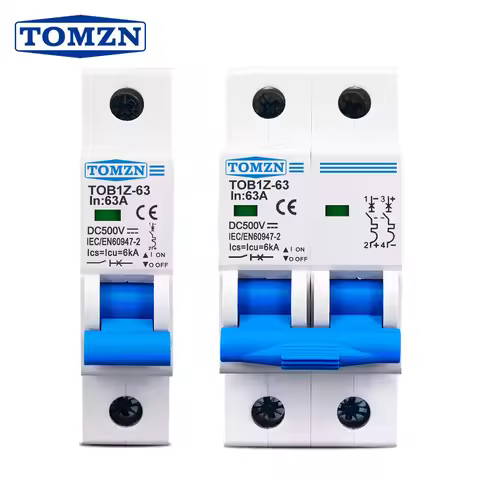 1P 2P DC MCB 6KA 500V Mini Circuit Breaker 3A 6A 10A 16A 20A 25A 32A 40A 50A 63A Y connection