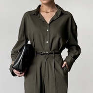 [PRELOVED] ECINOS Philia Oversized Premium Linen Shirt 2.0 Button Shirt Women Long Sleeve Tops Blous