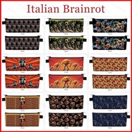 HK5 Italian Brainrot PU Leather Pencil Case Tung Tung Tung Sahur Pen Box Large Capacity Stationery B