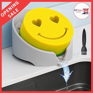 Silicone Sponge Holder Sink Organizer Kitchen Sponge Rack Drain Tray Soap Holder Compatible Scrub Da