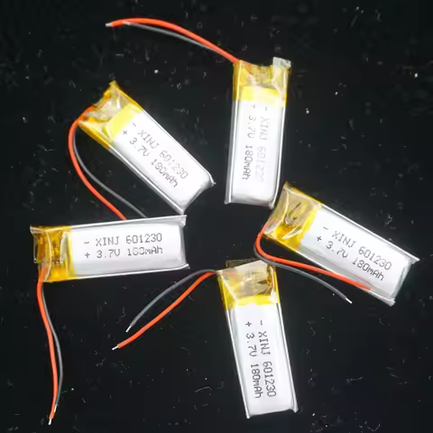 5pcs 3.7V 180mAh 0.666Wh Li Lithium Battery 601230 Repair Recording Pen Car Camera Headphones Blueto