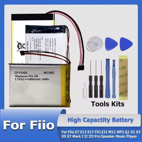 New FiioE12 AEC404677 FiioQ1 Battery For Fiio E7 E12 E17 FX1221 M11 MP3 Q1 X1 X3 X5 X7 Mark I II III