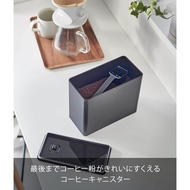 Yamazaki Tower Coffee Canister with Valve, Airtight, Black, Dimensions: Approx. 18.4cm W x 9.2cm D x