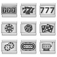 Fashion Women Poker Casino Charm Italian Links Fit 9mm Bracelet Stainless Steel Jewelry DIY Making