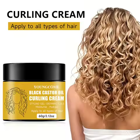 Black Castor Oil Curl Defining Cream Non-stick Hydrates & eliminates frizz, Hair-Smoothing Anti-Friz