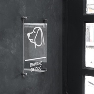 INPI HOUSE Signage Beware Of Dogs - Beware of Dog Sign - Transparent Acrylic 20x30cm