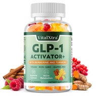 VitalXtra GLP-1 Activator Gummies - Premium Berberine & Turmeric Supplement for Promote Metabolism, 