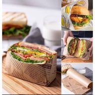 Wax Paper 28x38 Baking Paper Motif Burger Sandwich Wrapping Paper Brownie Cake Base