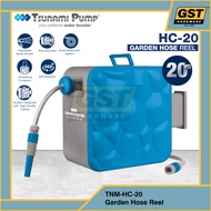 Tsunami HC-20 Automatic Hose Reel 20M Garden Hose Retractable Rewind PVC Hose 360° Rotation Wall Flo