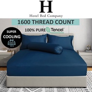 (SG Fast Delivery) 1600TC PURE Tencel COOLING Bedsheet | Fitted Sheet Set | Bedding | Bedsheet Set |