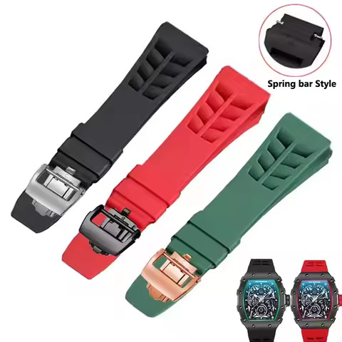 High Quality Natural Rubber Watchbands For Richard Mille Original Watch Strap Silicone Bracelet Raw 