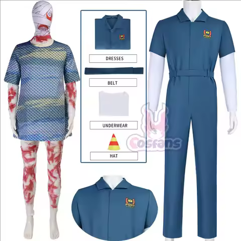 Game Mummy Captain Curly Cosplay Costume Mouthwashing Cos Jimbo Cosplay Bodysuit Uniform Mask Suit A