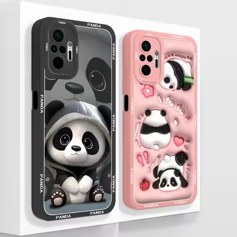 Panda Case For Redmi Note 10 Pro Max Phone Covers For Redmi Note 10Pro 4G 5G Soft Liquid Silicone Ca