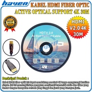 HDMI Fiber Optic Active Cable 30M V2.0 Support 4K UHD HDR HDMI Fiber Optical Cable 4K 30M Hdmi FO Ca