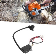 JUSTO Chainsaw Ignition Coil, Black With Wire Ignition Coil Module, Durable Metal Easy Installation 