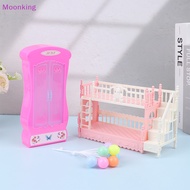 Moonking Mix Doll Furniture Fashion Double Bed Balloon Wardrobe Mini Slide Fridge Bags Pets For Accessories Doll DIY Family Toy NEW