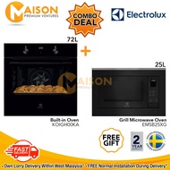 [Combo] Electrolux Built in Oven 72L KOIGH00KA + Electrolux Built-in Microwave with Grill 25L EMSB25