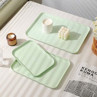 Khay nhựa lúa mạch chữ nhật ST GROUP màu pastel phong cách vintage Đĩa nhựa gia dụng decor nhà đẹp M