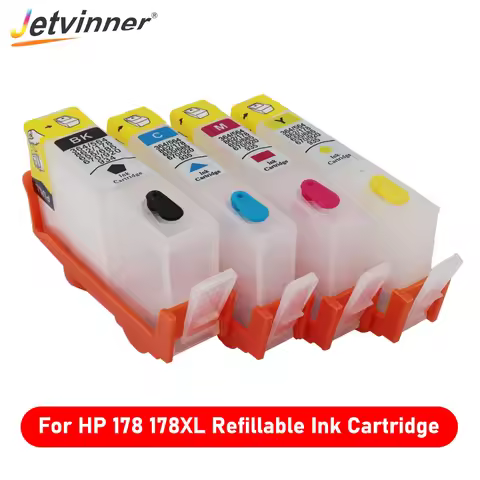 Refillable Ink Cartridge For HP 178 178XL Ink Cartridge with ARC Chip For HP 3070A 3520 Photosmart 5