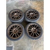 Enkei GTC01 18 Inch 18x8J 18x9J ET40 5x114.3 PCD Sport Rims with Tyres Original Halfcut Made in Japa