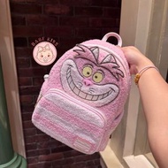 預訂貨品!!!Disney商品 長期代購 迪士迪 Loungefly 愛麗絲夢遊仙境妙妙貓粉嫩毛絨迷你雙肩包🎒