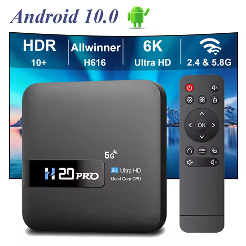 TOPSION H20PRO Smart TV Box Android 14.0 With Voice Assistant 2.4&5G Wifi 4K 6K HD Video 1080P Media