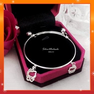 💥PROMO💥#BB177 Hello Kitty Baby Bangle-Sterling Silver 925 (Gelang Tangan/Kaki/Kanak/Budak/Bayi)