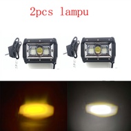 2pc Lampu Sorot LED 105w Super Terang Dua mode lampu putih lampu kuning Untuk Jeep Truk Suv Atv Trak