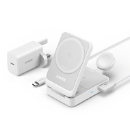 Anker MagGo 3-in-1 Charging Station Qi2 Certified 15W Wireless Charger Stand Apple Watch Charger for