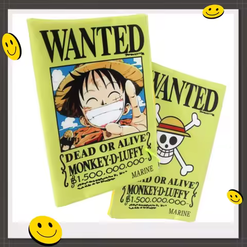 One Piece Anime File Bag A4 Zipper Luffy Cute Oxford Cloth Exam Paper Bag Student Stationery Pencil 