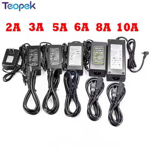 Power Adapter AC To DC 12V 2A 3A 5A 6A 8A 10A Converter Supply Charger EU/US/AU/UK Plug Cable For LE