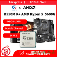 [kkde] Amd Ryzen 5 5600G + Gigabyte B 550M K Am4 Moederbord 128Gb B550M-K Moederbord Ondersteuning R