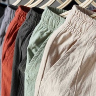 Men's Linen Solid Color Short Trousers Male Summer Plus Size 7XL 8XL 9XL Breathable Flax Casual Shor