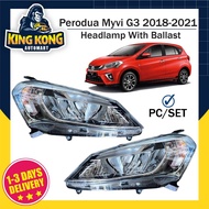 READY STOCK Perodua Myvi G3 2018 Head Lamp With Ecu Ballast PC/SET