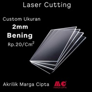 Akrilik Custom Lembaran Tebal 2mm Bening LASER CUTTING