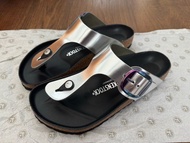 Birkenstock Gizeh big buckle silver sandals size 40