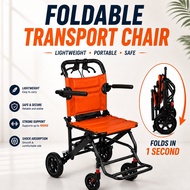 Foldable Wheelchair Lightweight Portable Travel Wheelchair With Handbrake