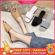READY STOCK💝GRIMO Faradin Flat Sandal Slipper Women's Kasut Shoes Casual Perempuan Lady Girl Wanita 