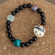 鹿角根付虎頭帽拉布布 椰蒂手串 螺鈿大漆珠 鳳凰石 盤玩