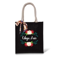 JUTE BAG/TOTE BAG NAME + PICTURE PRINT