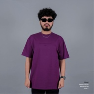 UNGU One-c347 Men's T-Shirt Short Sleeve Purple Color Embossed Detail T014