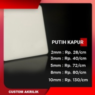 akrilik potongan / akrilik putih kapur / akrilik per cm / lembaran acr