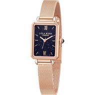 Lola Rose Women's Blue Sandstone Watch with Rose Gold Tone Milanese Steel Band