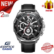 【G SHOCK】Men Watch Edifice EFR539 Chronograph Men Business Fashion Watch 100M Water Resistant Shockproof and Waterproof Full Auto-Calendar Stainless Steel Leather Band Men's Quartz Wrist Watches EFR-539L-1A