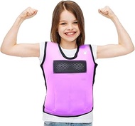 SENSORY4U Weighted Vest for Kids - Adjustable Compression Vest, Medium (Ages 5-9), 6 Removable Weigh