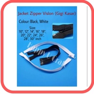 1pc Vislon Open End Zipper / Zipper Jacket (Gigi Kasar) (10" - 30" inch) (Black & White)