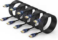 4K HDMI Cable 8FT 5-Pack, HDMI to HDMI Cable 8 Foot High Speed HDMI 2.0 Cord 4K 60Hz, 2K 1440P, 1080P, HDR, HDCP 2.2, ARC, 3D Compatible for Laptop, Monitor, HDTV, PC, PS5/PS4/PS3, Blu-ray and More