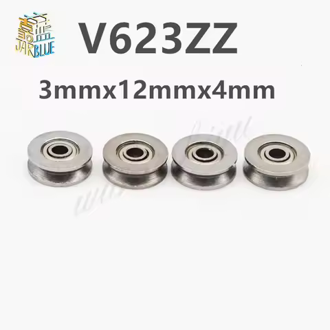 10pcs/lot V623ZZ V Groove Roller Wheel Ball Bearings 3*12*4 mm Embroidery Machine Pulley Bearing V62