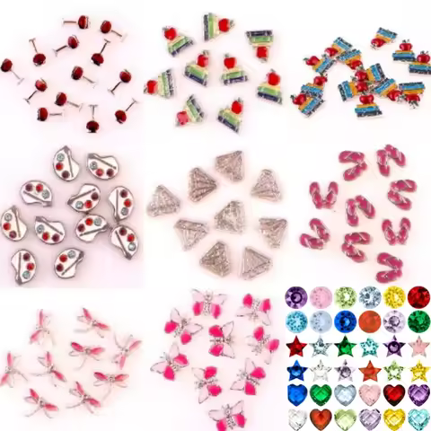 20Pcs/Lot Mix Animal Butterfly Dragonfly Floating Charms Red Wine Pendant For Living Locket Necklace